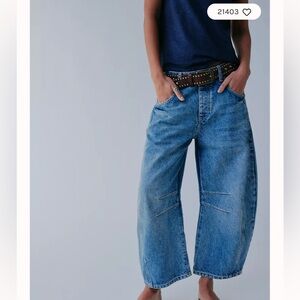 We the Free Good Luck Mid Rise Barrel Jean - ultra light beam color